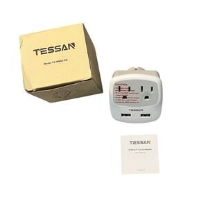 TESSAN TS-WM02-JP Travel Adapter 2 USB‎ 2 Outlets